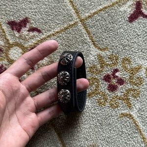 Chrome Hearts Leather Bracelet Cross